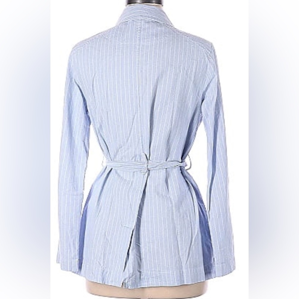 Pinstriped Belted Trench Coat - Picture 2 of 4